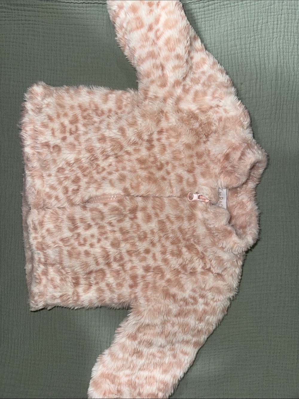 Rachel Zoe Pink Leopard-Print Faux-Fur Puffer Baby Jacket 3/6M